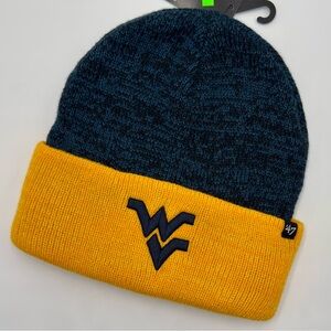 47 Brand West Virginia Mountaineers Navy and Gold Knit Beanie